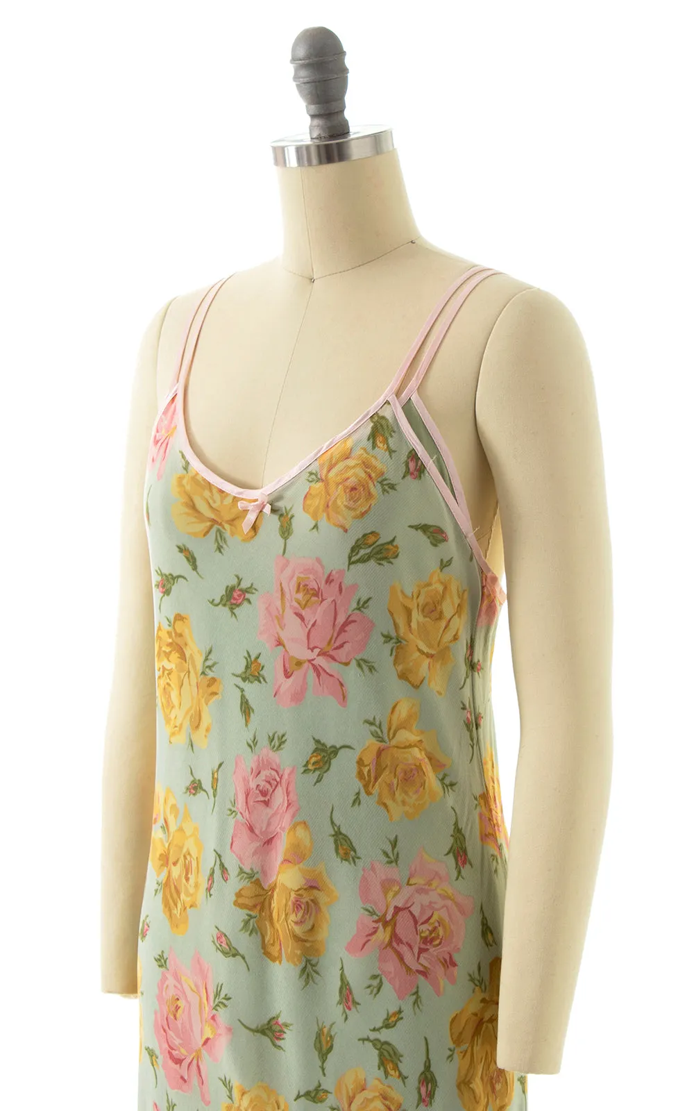 2000s BETSEY JOHNSON Rose Bias Cut Slip Dress | x-small/small