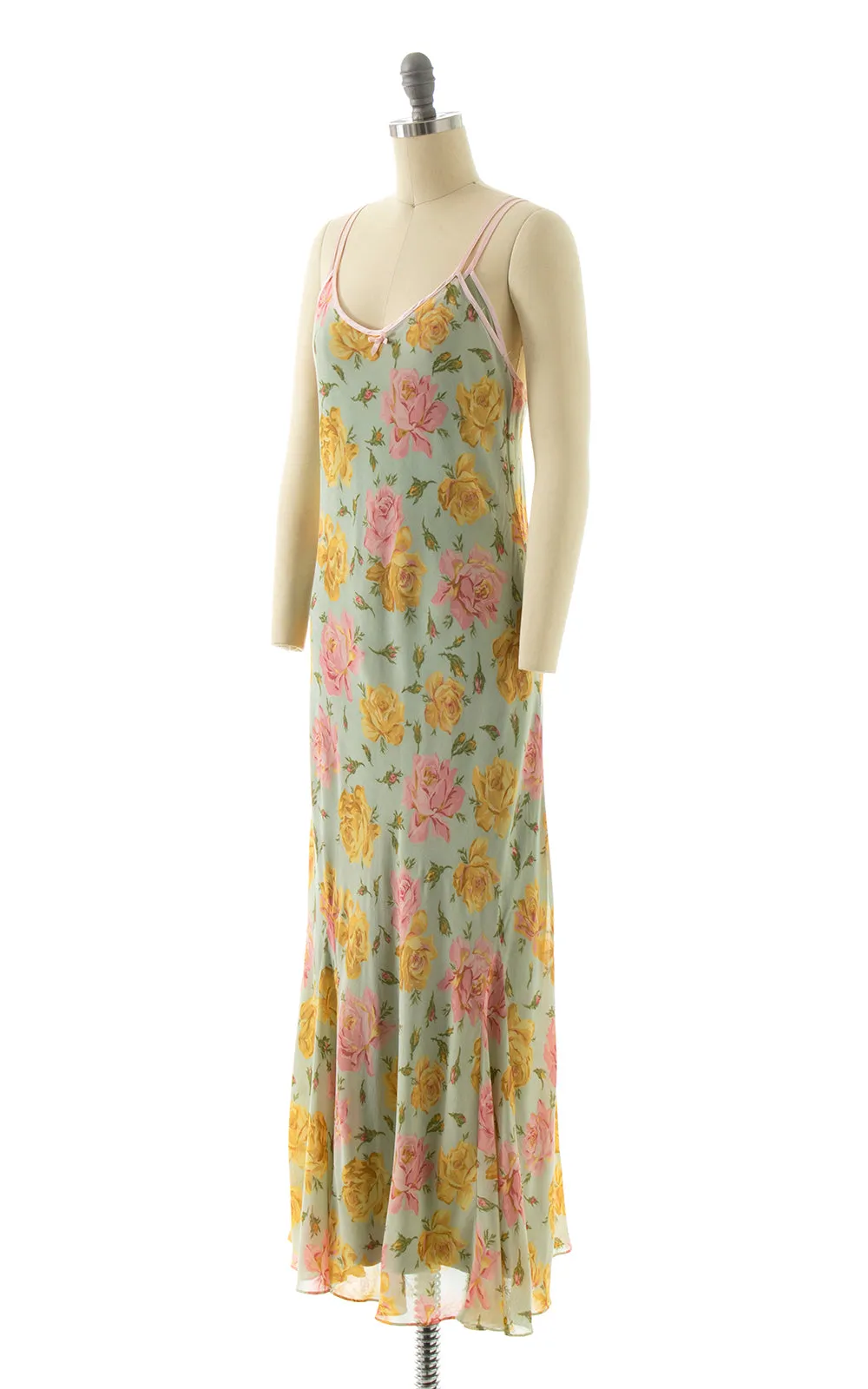 2000s BETSEY JOHNSON Rose Bias Cut Slip Dress | x-small/small