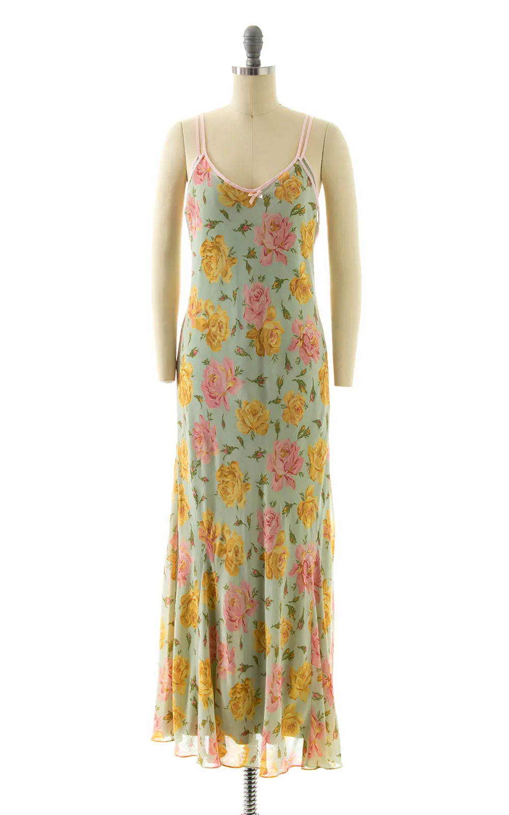 2000s BETSEY JOHNSON Rose Bias Cut Slip Dress | x-small/small