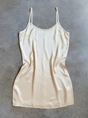 90s Vintage Taurus II Champagne Satin Slip Dress (M)