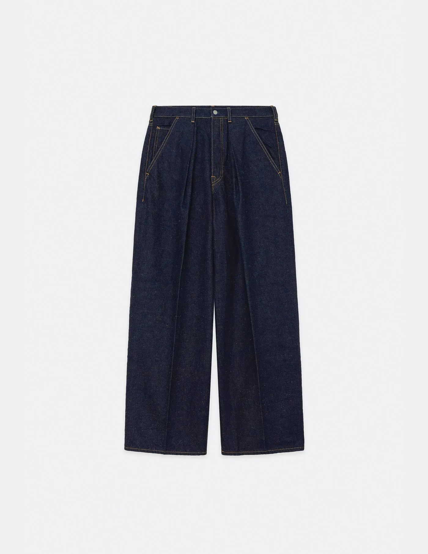 A23A-06PT03C KIMONO DENIM PLEATED WIDE DENIM