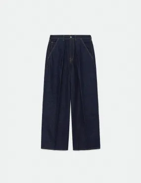 A23A-06PT03C KIMONO DENIM PLEATED WIDE DENIM
