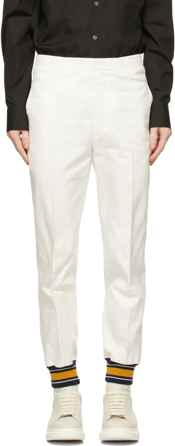 Alexander McQueen White Cotton Trousers