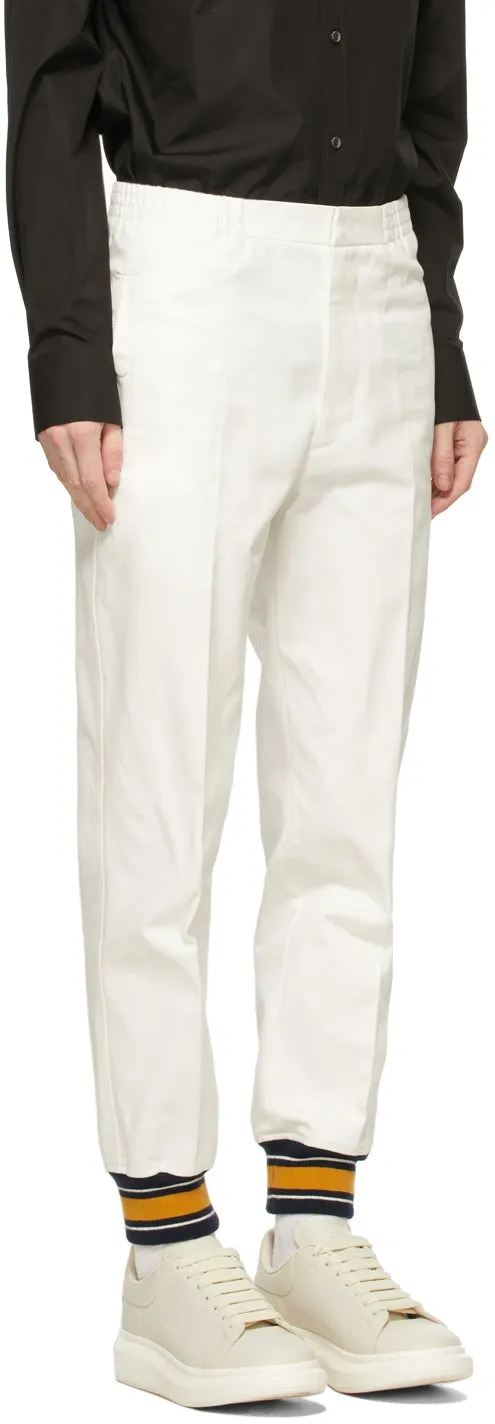 Alexander McQueen White Cotton Trousers