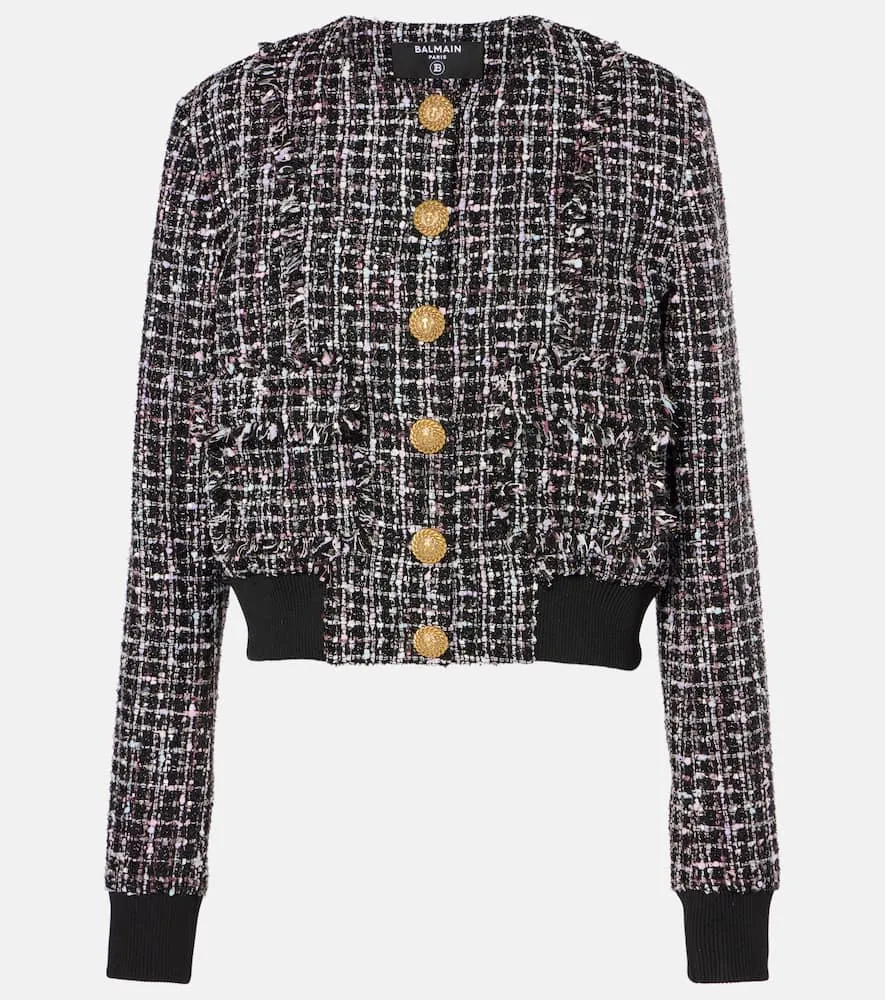 Balmain Tweed bomber jacket