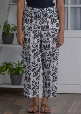 Black & White Hand-blocked Parallel Bottom