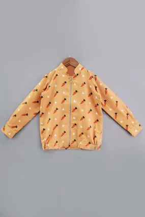 Carrot Printed Bomber Jacket