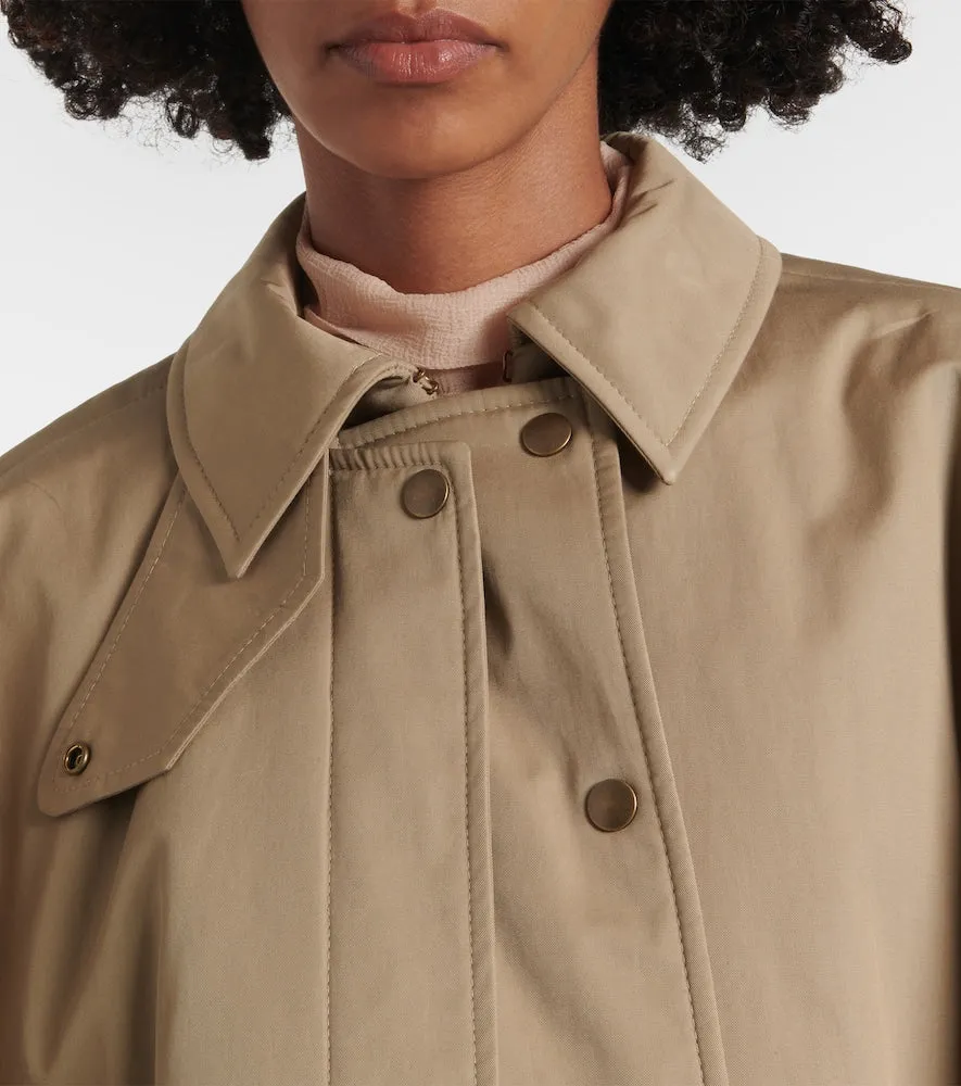 Chloe Cropped cotton gabardine cape
