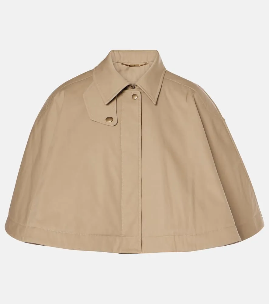Chloe Cropped cotton gabardine cape