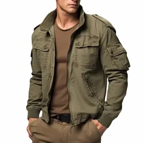 Cotton Mens Jacket Tactical Multi-pockets