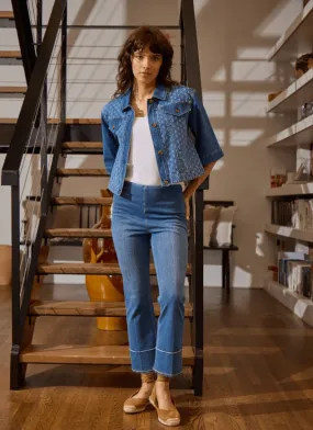 Dara Seamed Hem Crop Denim (25" inseam)