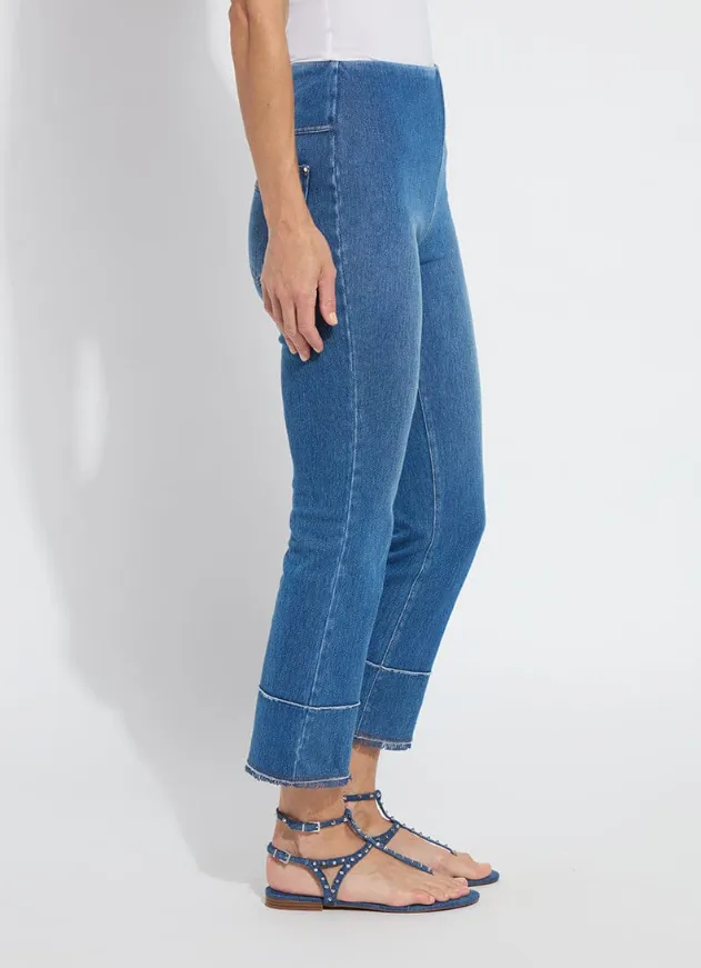 Dara Seamed Hem Crop Denim (25" inseam)