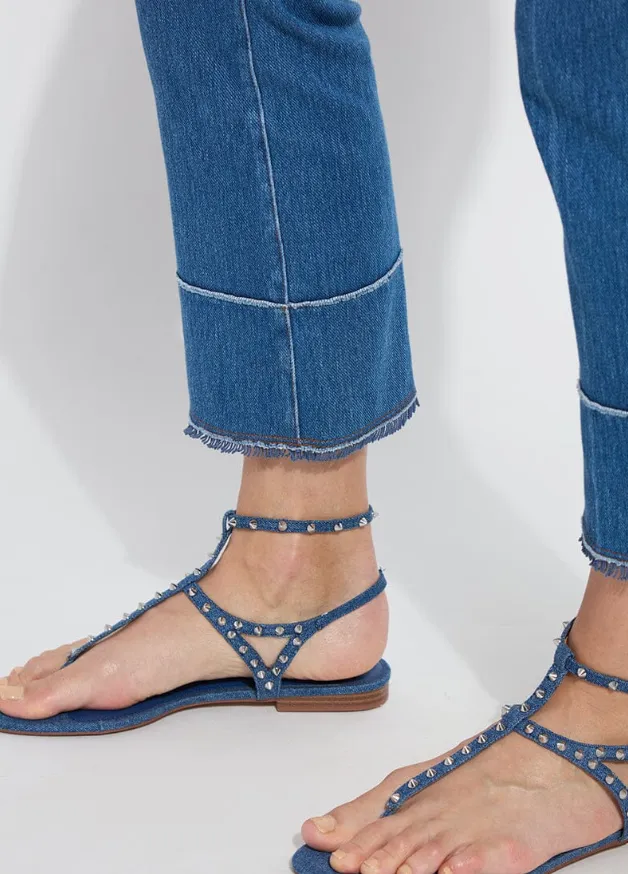 Dara Seamed Hem Crop Denim (25" inseam)