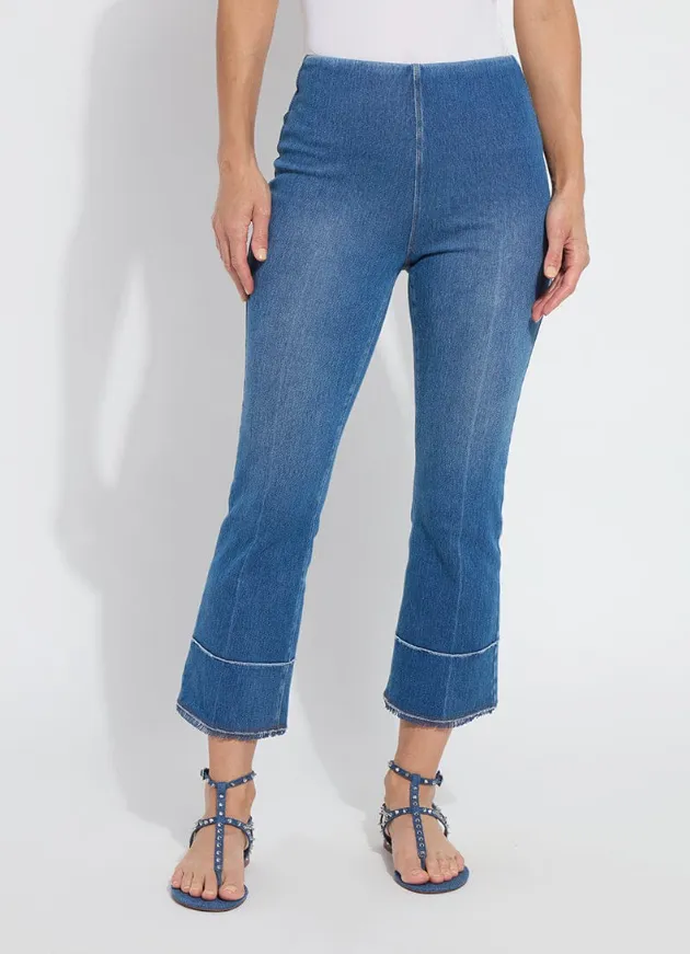 Dara Seamed Hem Crop Denim (25" inseam)