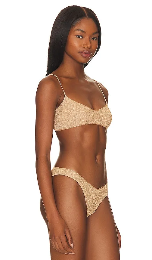 DEVON WINDSOR Honor Bikini Top in Metallic Gold