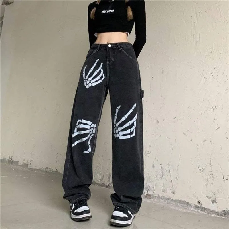 E-Girl Skeletthosen in Schwarz für den alternativen Style