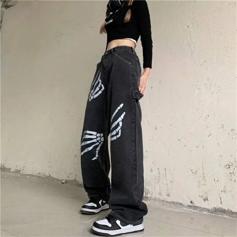 E-Girl Skeletthosen in Schwarz für den alternativen Style