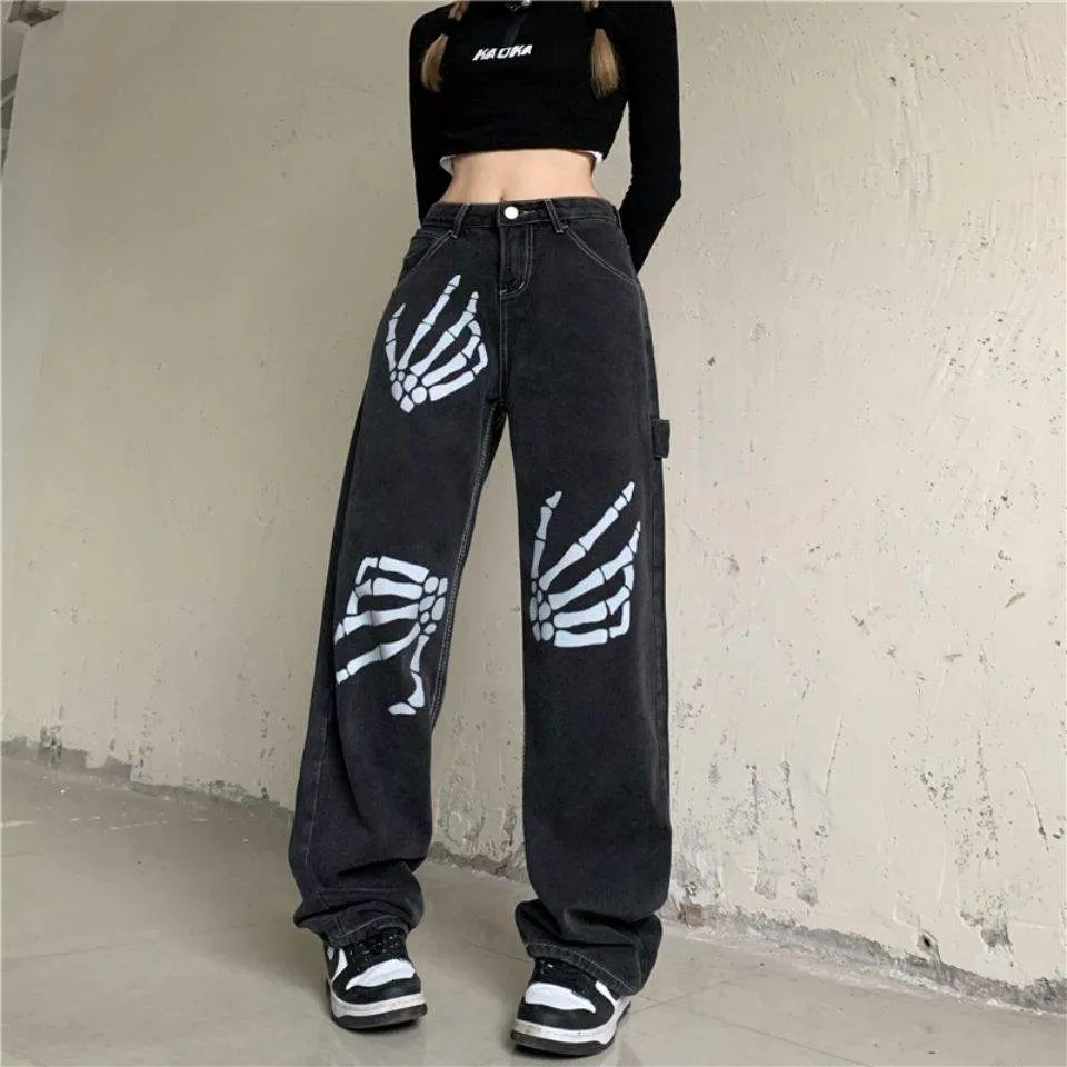 E-Girl Skeletthosen in Schwarz für den alternativen Style