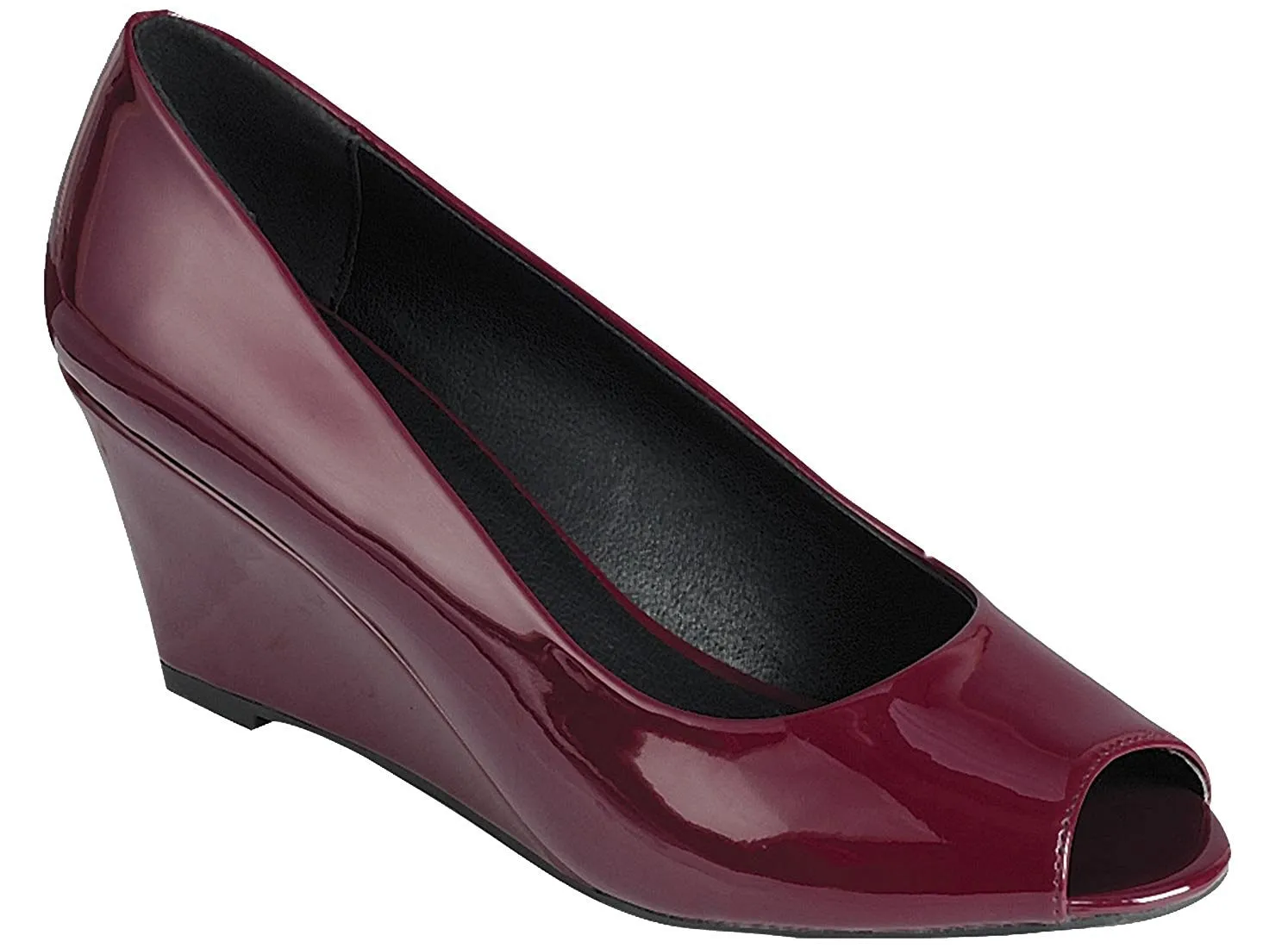 Forever Link Women's Peep Toe Slip On Wedge Pump