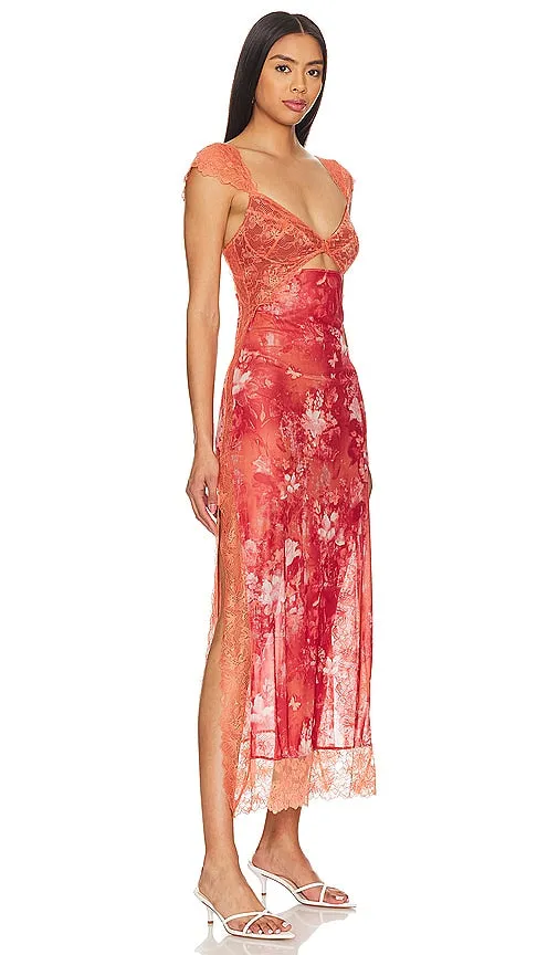 Free People X Intimately FP Suddenly Fine Maxi Slip in Red