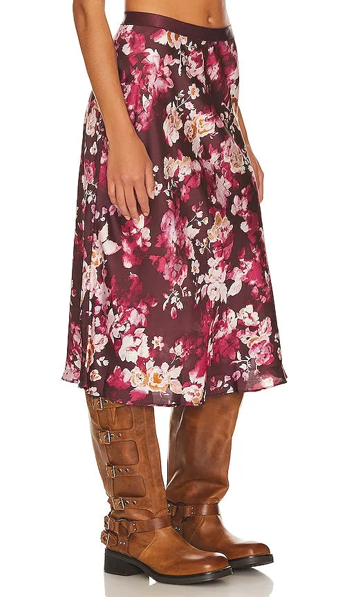 Free People x Intimately FP Sweet Talker Slip Skirt in Burgundy