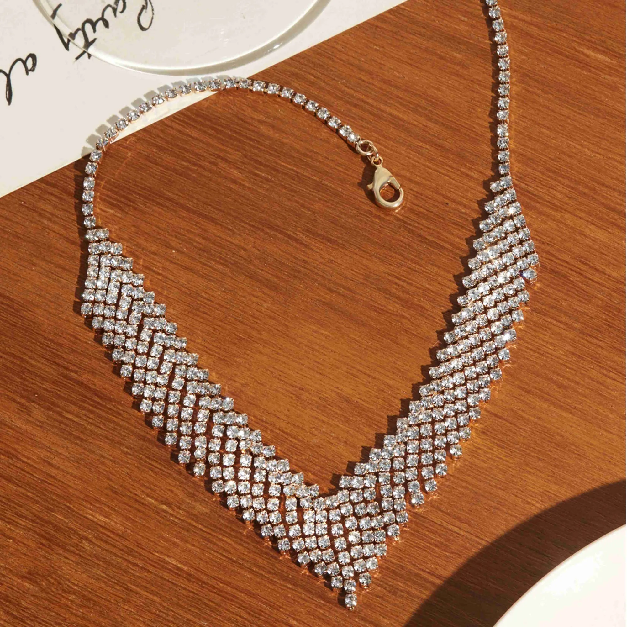 Gold Diamante Collar Necklace