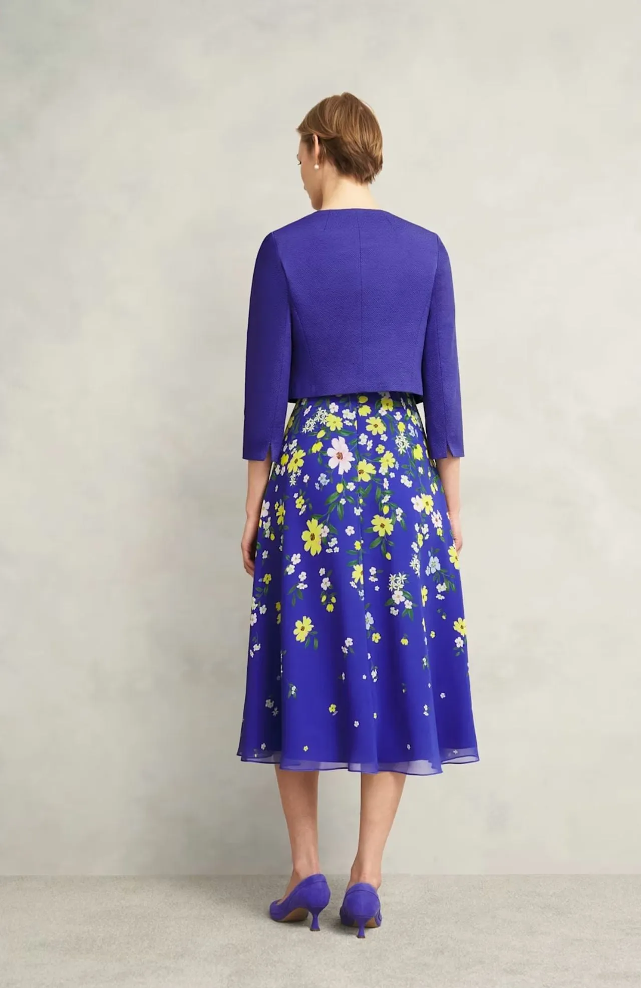 Hobbs Elize Textured Jacket Allium Blue
