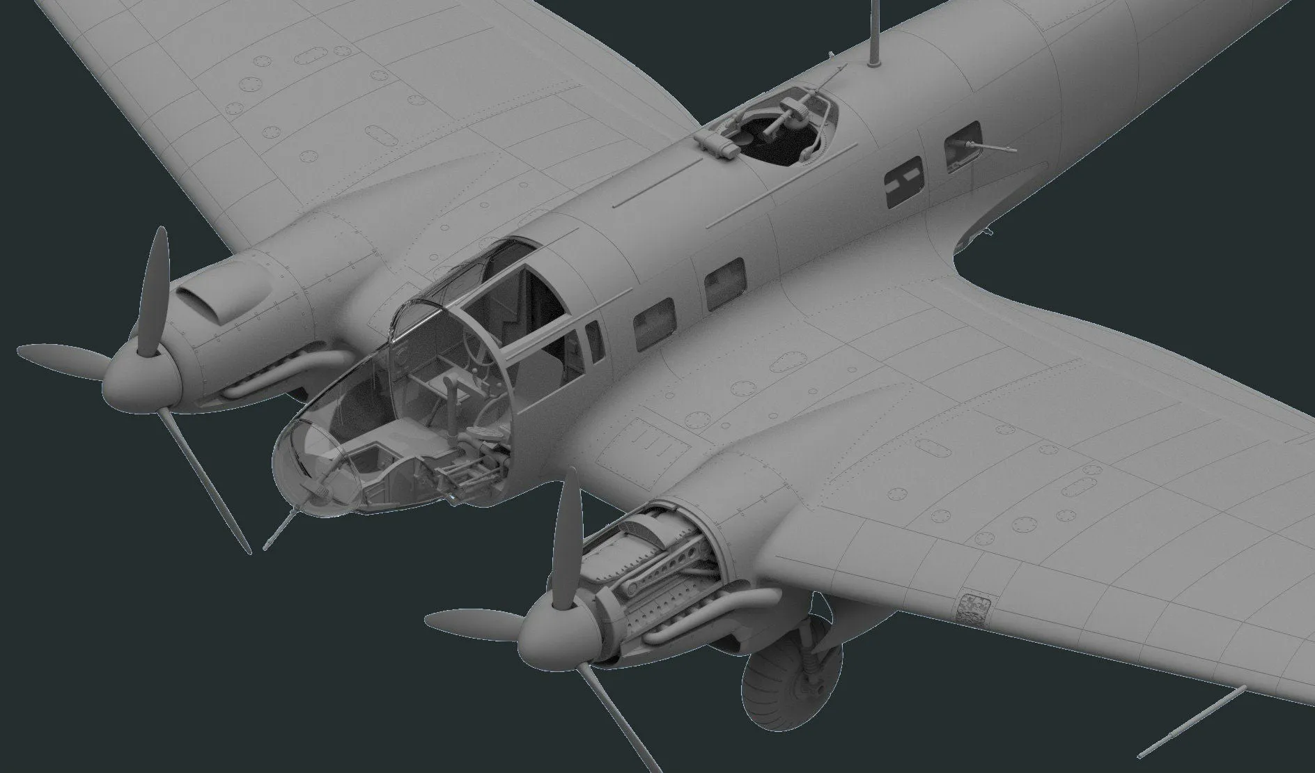 ICM Aircraft 1/48 WWII German He111H3 Bomber (New Tool) Kit