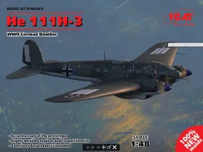 ICM Aircraft 1/48 WWII German He111H3 Bomber (New Tool) Kit