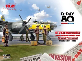 ICM Aircraft 1/48 WWII US B26B Marauder Bomber w/USAAF Pilots & Ground Personnel (D-Day Edition) Kit