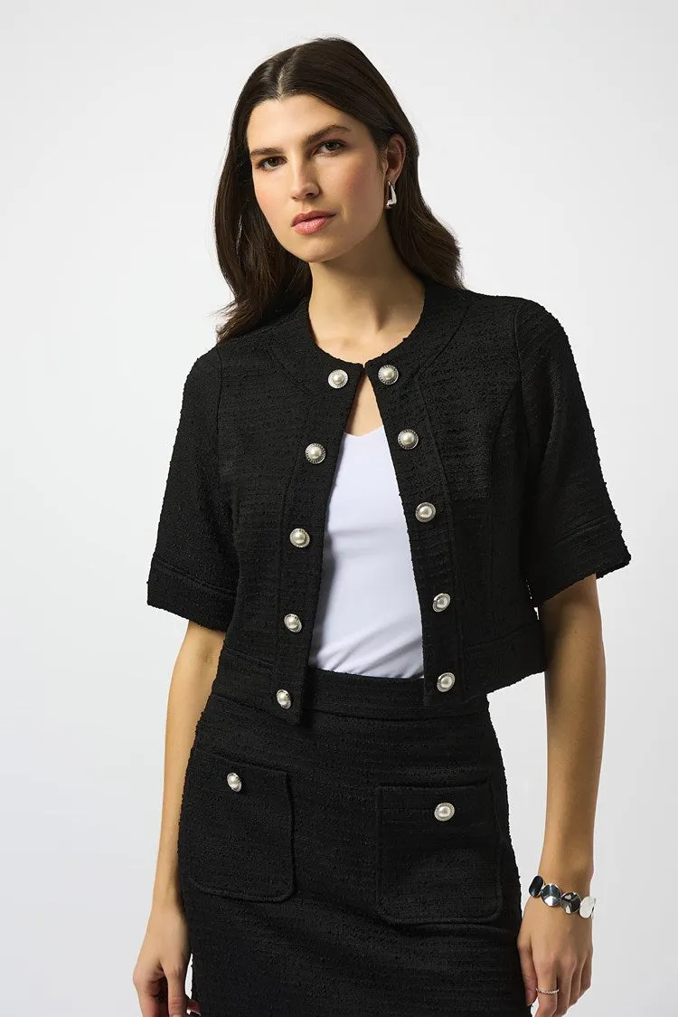Joseph Ribkoff Boucle Cropped Jacket  251196  Black