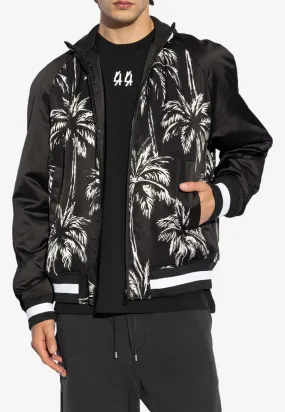 Palm Tree Print Bomber Jacket