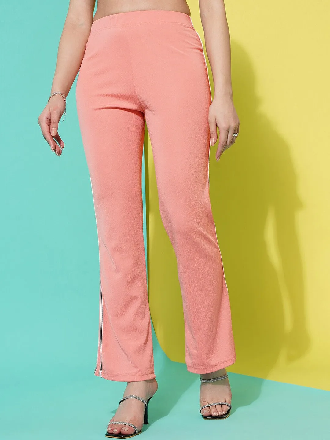 Peach Slim Fit Regular-Length Trouser