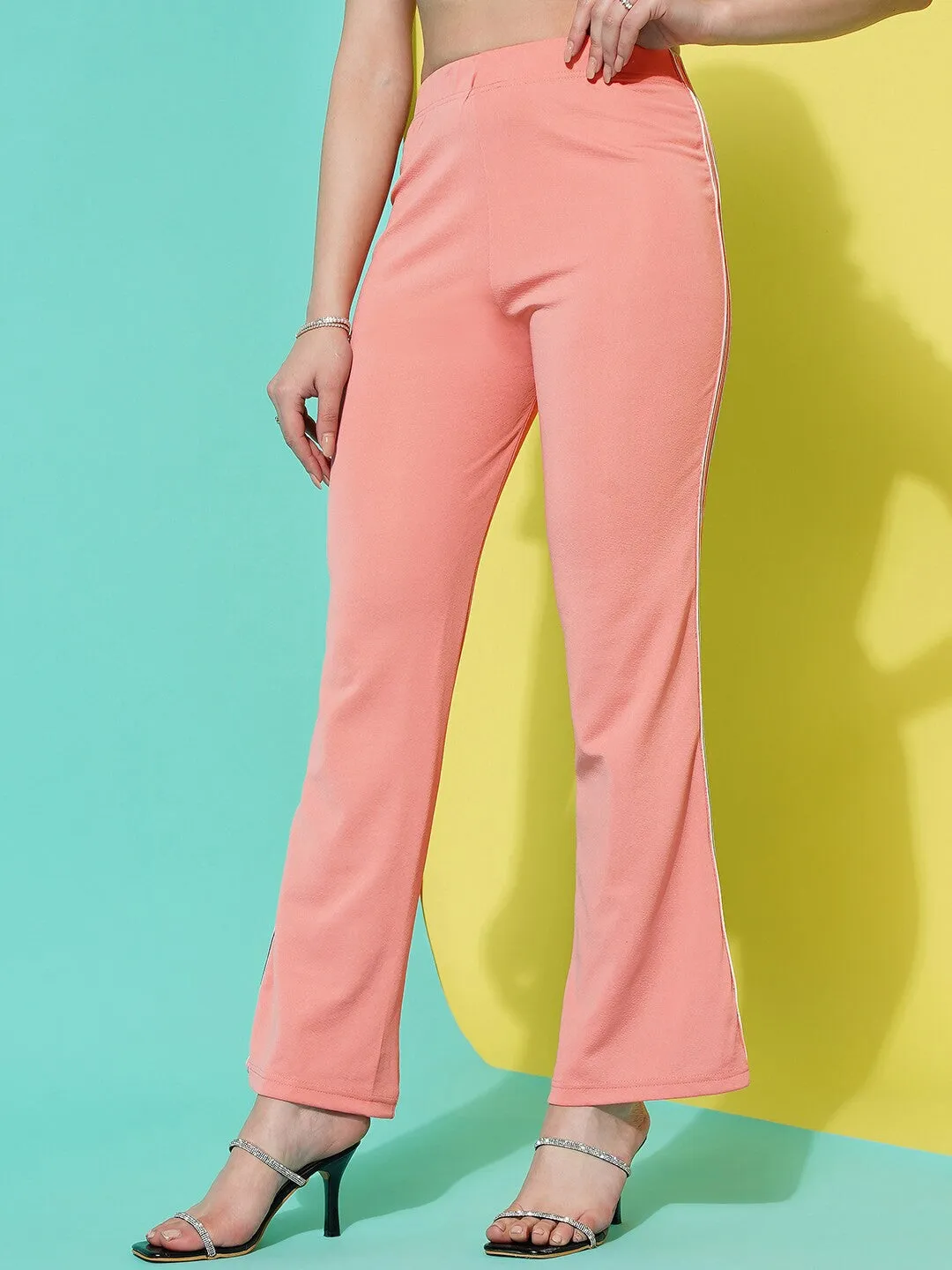 Peach Slim Fit Regular-Length Trouser
