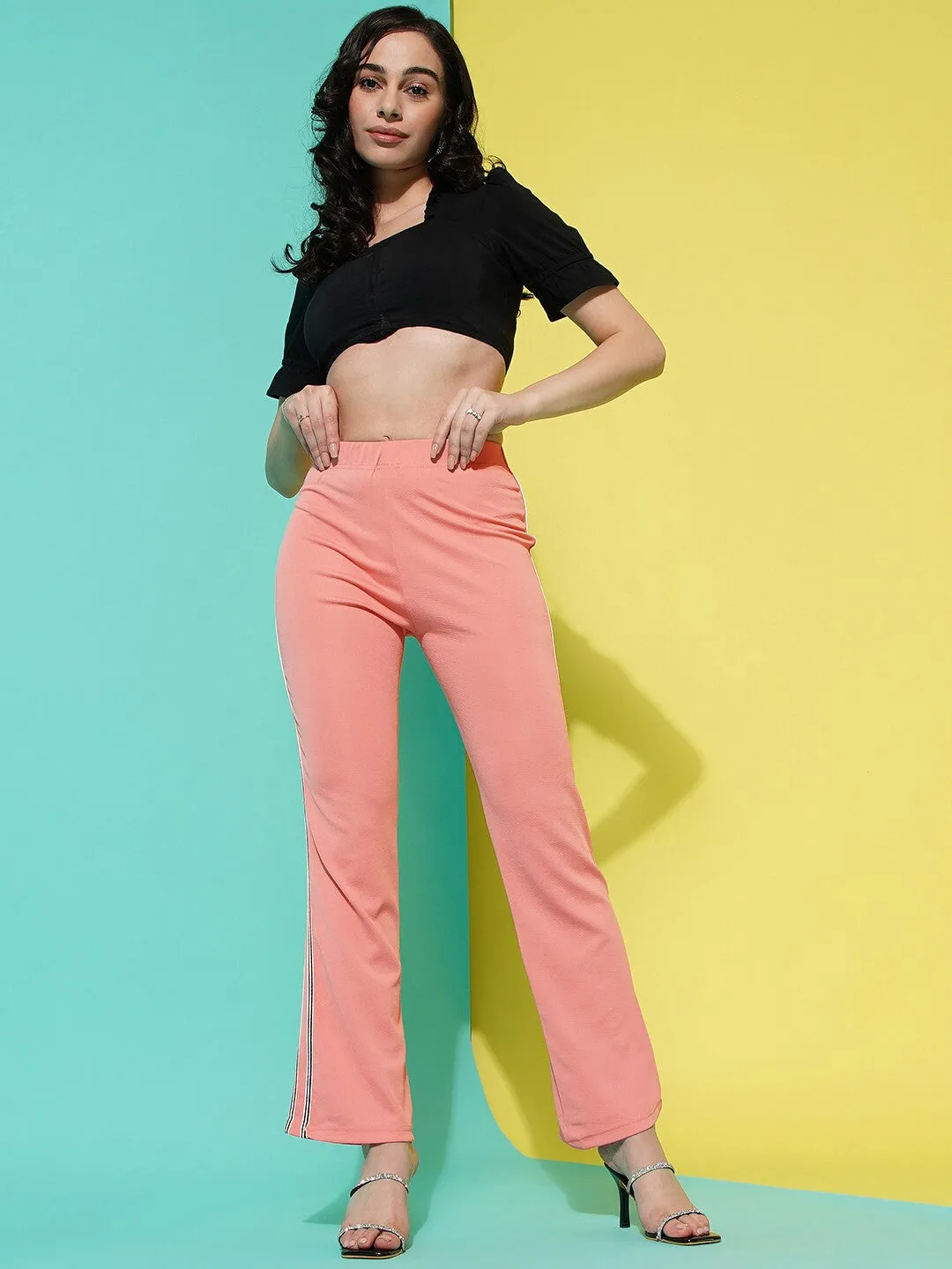 Peach Slim Fit Regular-Length Trouser