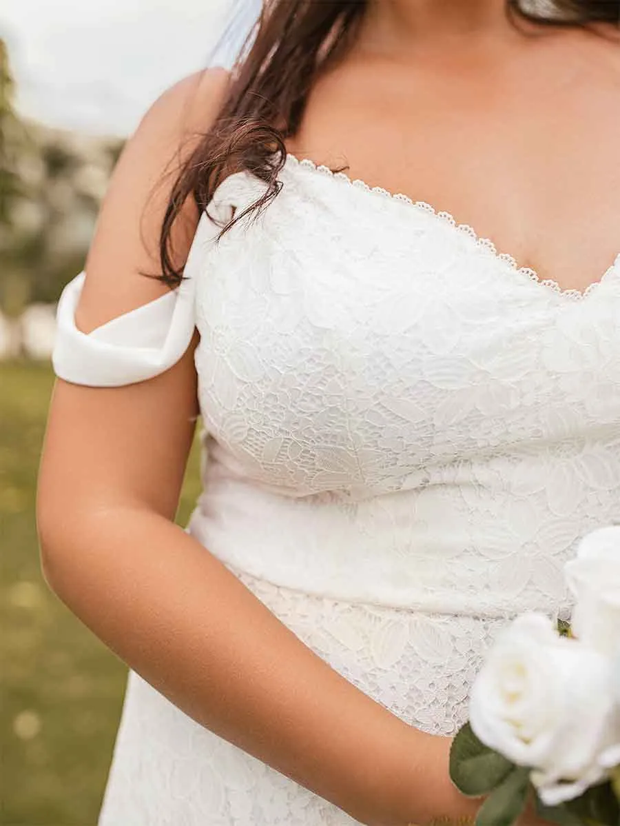 Plus Size Country Wedding Dresses Lace A Line V Neck