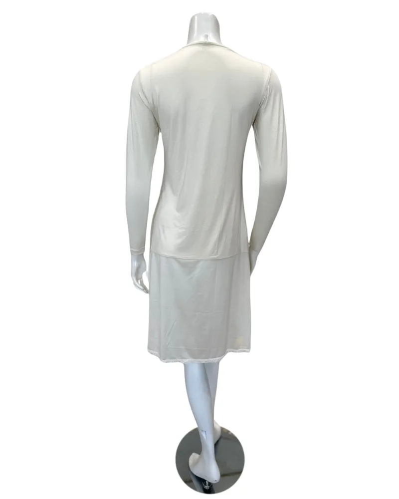 Slimit 41" Ivory/Ivory Long Sleeve Shell Slip Adjustable Neck