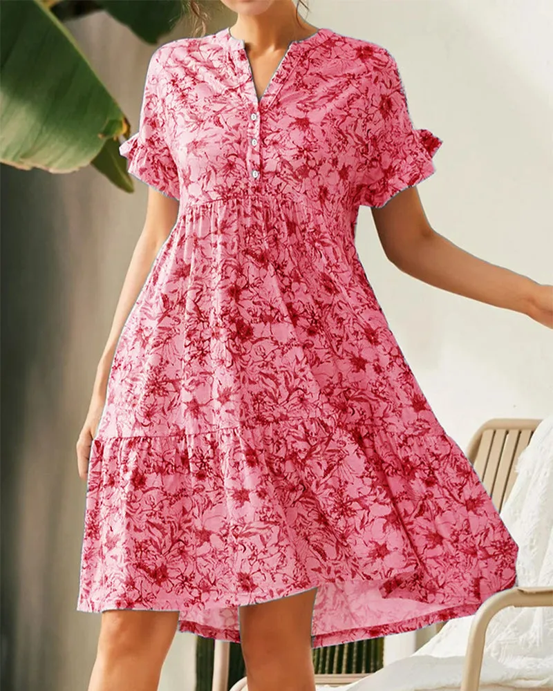 TastyHottie - Rose print slim slip dress