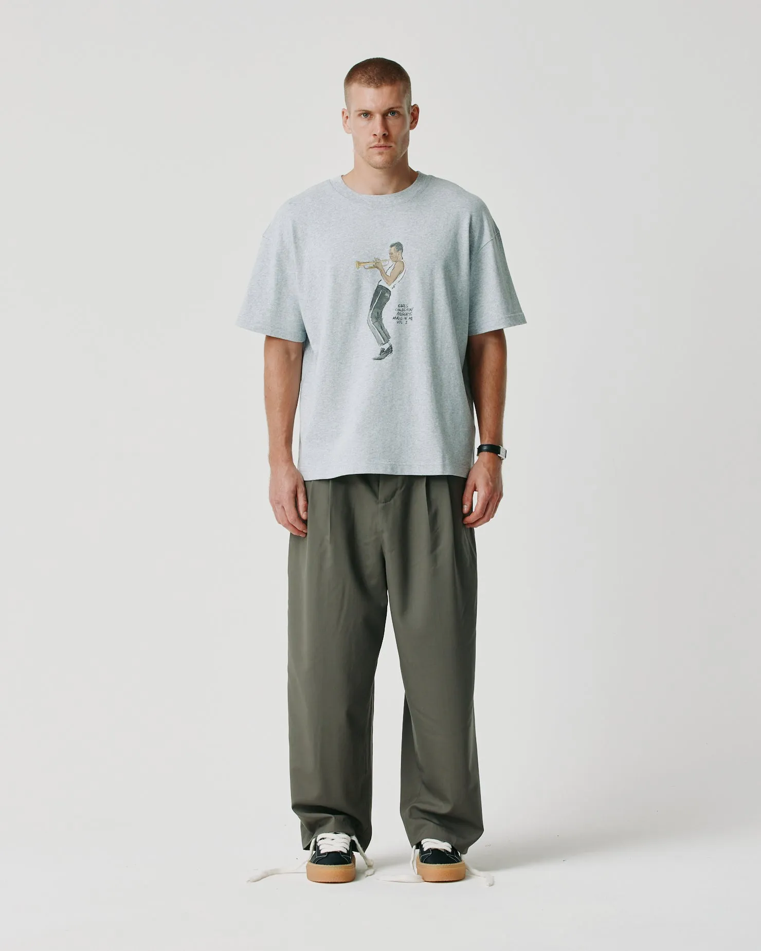 Trumpet Tee - Grey Marle