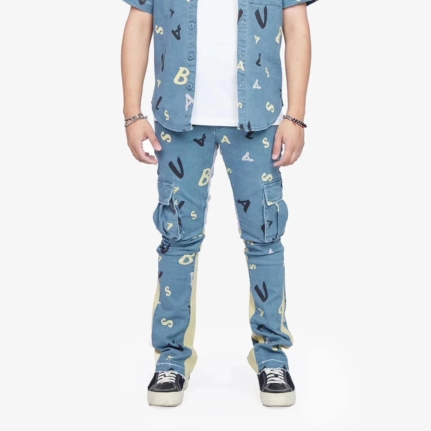 Valabasas Stacked "Puzzled" Denim Jean